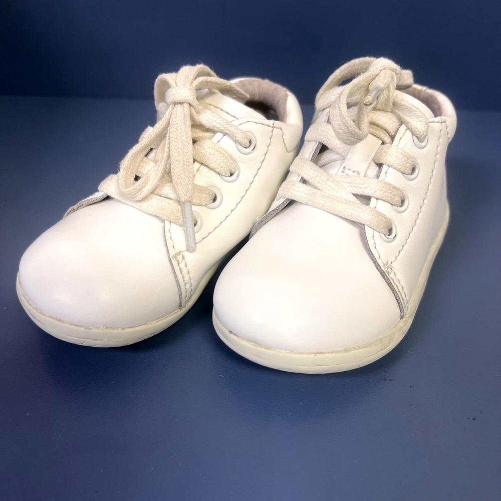 Stride Rite White Elliot Baby Toddler Walking Shoes Boys‎ 4.5W EUC